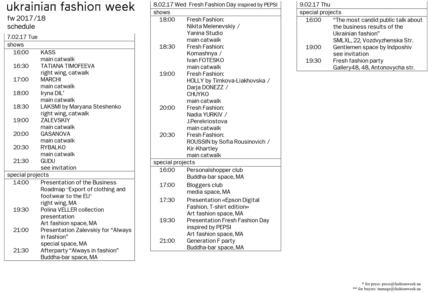 Програма 40-го Ukrainian Fashion Week