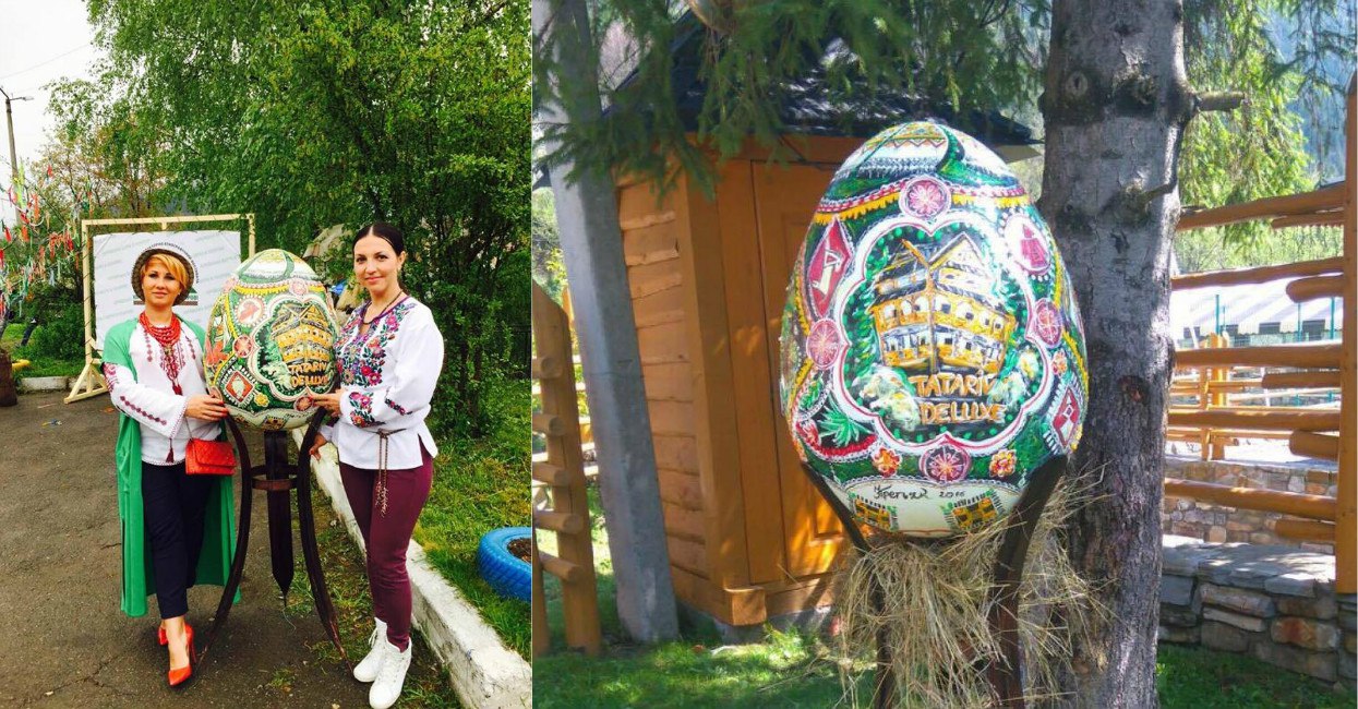 Ирина преподнесла уникальный подарок «Tatariv Deluxe» - авторское расписное яйцо, которое каждый желающий может увидеть на территории отеля